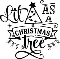 Lit as a Christmas tree - black