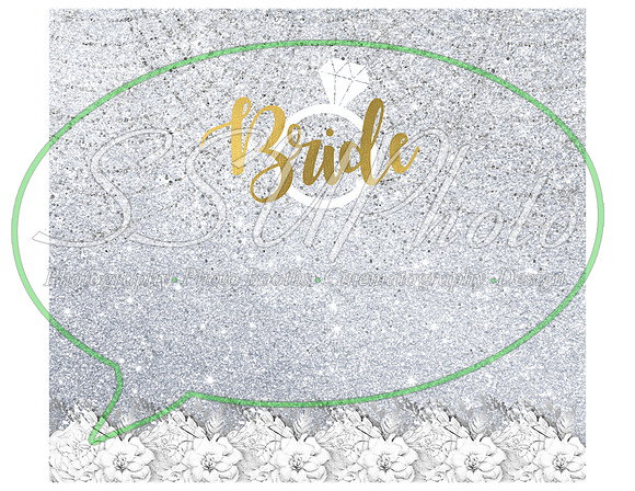 20 oz Skinny Tumbler Bride White Glitter Straight Walled