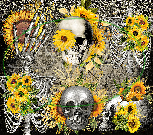 Sunflowers and Skulls
