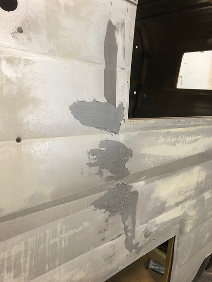 Day 17 Sanded and re applied Metal filler to the bigger holes 3 March 27 2020