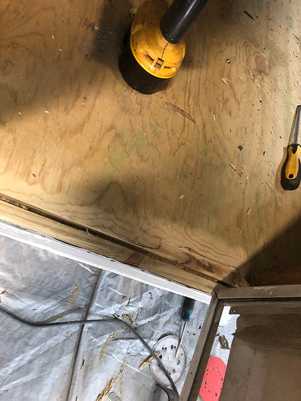 Day 17 started to sand down floor for door March 27 2020