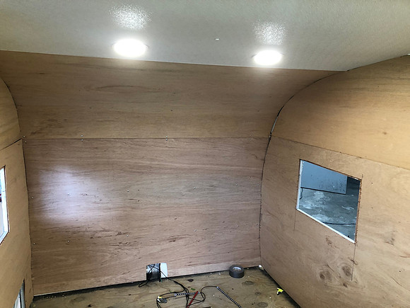 Day 32  side walls installed  and recessed lights 1 April 14 2020