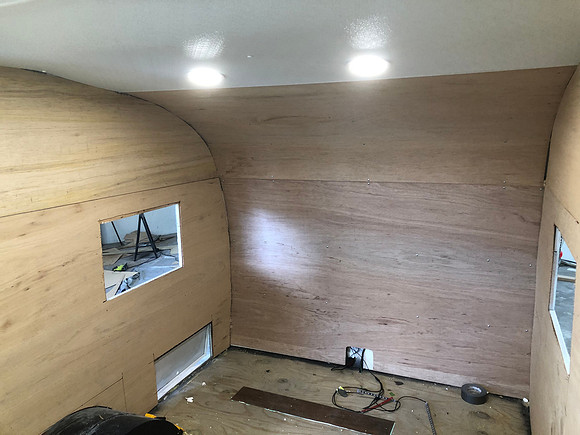 Day 32  side walls installed  and recessed lights 2 April 14 2020