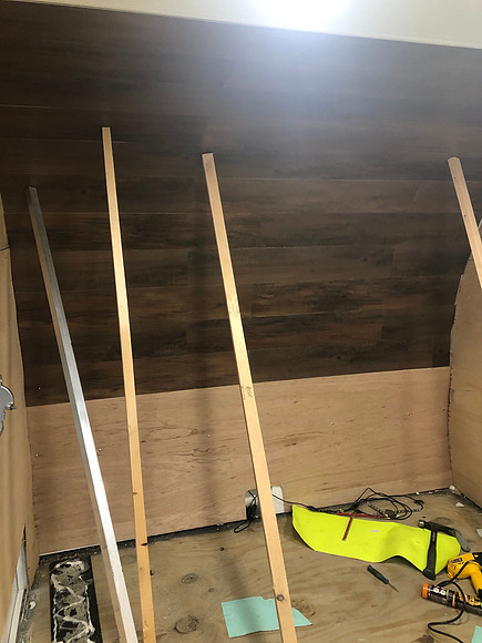 Day 34 Installing planks on back wall 4  April 16 2020